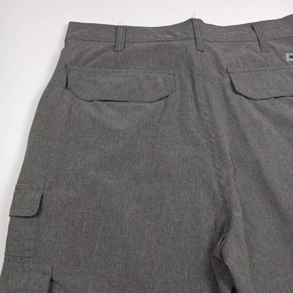 Iron Co Mens Size 32 Hybrid Cargo Shorts Stretch Quick Dry Gray Utility